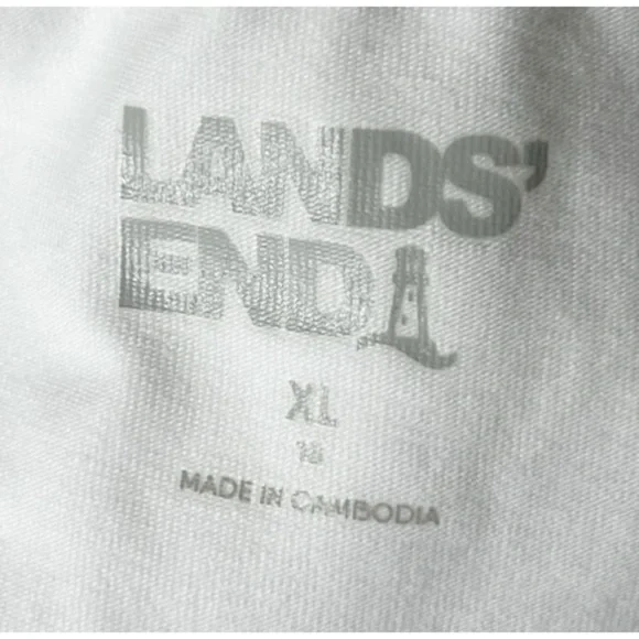 Lands End V-Neck Pintuck Pleated Tank Top White Size XL - Picture 6 of 7